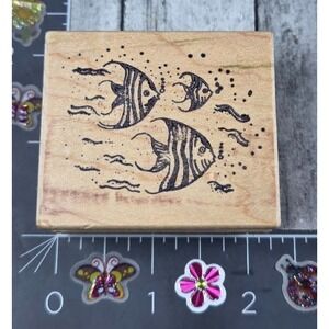 Great Impressions Angel Fish Ocean Life E75 Rubber Stamp Wood #U15